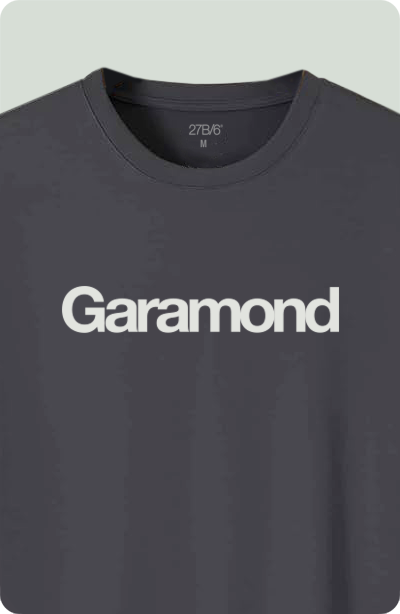 Garamond in Helvetica Bold